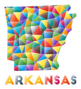 Arkansas renkli düşük polyester devlet şekli çok renkli geometrik üçgenler Modern moda tasarımı