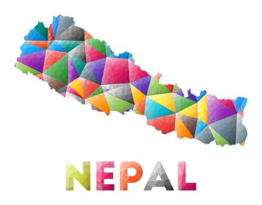 Nepal renkli düşük polyester ülke şekli çok renkli geometrik üçgenler Modern moda tasarımı