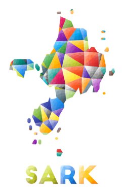 Sark rengarenk düşük polyester ada şekli Çok renkli geometrik üçgenler Modern moda tasarım Vektörü