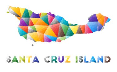 Santa Cruz Adası rengarenk alçak polyester ada şekli çok renkli geometrik üçgenler Modern trend