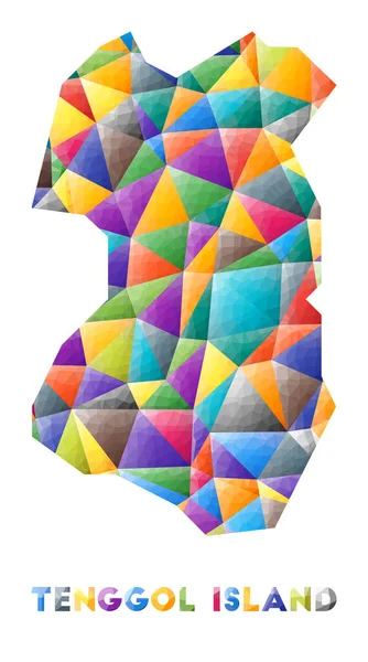 Остров Тенгголь красочные низкопольные островные формы Многоцветные геометрические треугольники Современные модные — стоковый вектор