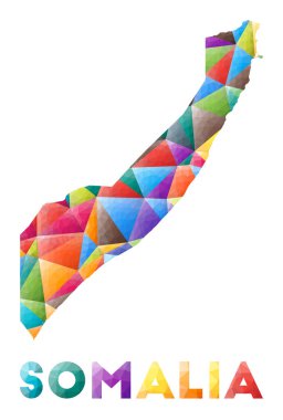 Somali renkli düşük polyester ülke şekli çok renkli geometrik üçgenler Modern moda tasarımı