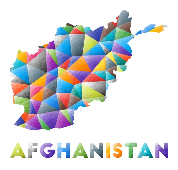 Afganistan düşük renkli polyester ülke şekilli çok renkli geometrik üçgenler Modern moda tasarımı — Stok Vektör