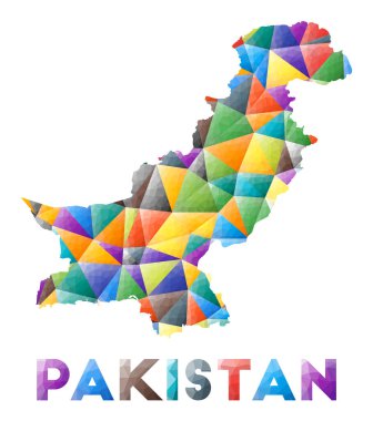 Pakistan düşük renkli polyester ülke şekilli çok renkli geometrik üçgenler Modern moda tasarımı