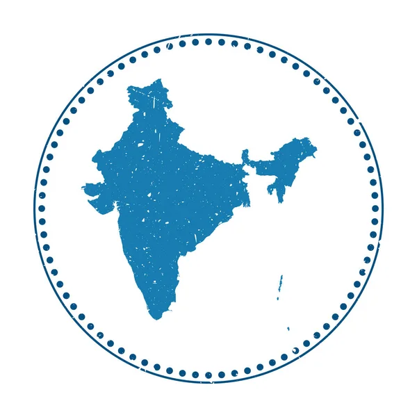 Autocollant Inde Timbre en caoutchouc de voyage avec carte de l'illustration vectorielle du pays Peut être utilisé comme — Image vectorielle