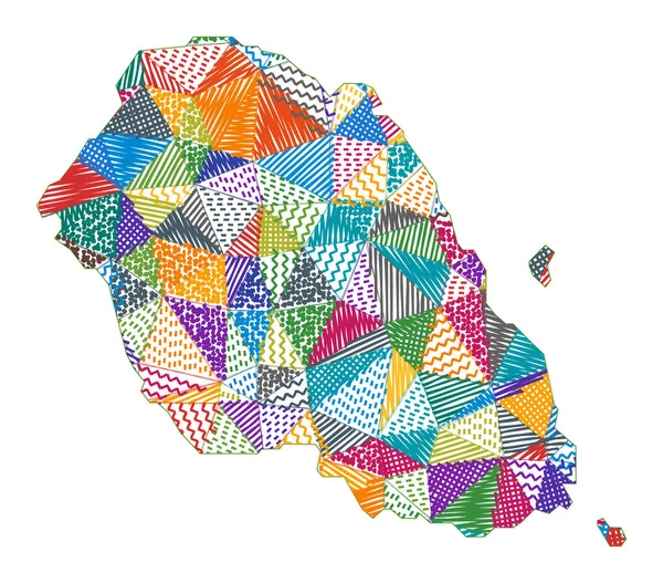 Kid style χάρτης της Graciosa Χέρι ζωγραφισμένα πολύγωνα σε σχήμα Graciosa Vector εικονογράφηση — Διανυσματικό Αρχείο