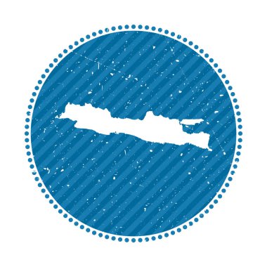 Ada vektör illüstrasyonunun haritalı Java çizgili geçmişe yolculuk etiketi