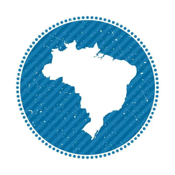 Brasil rayas retro viaje etiqueta insignia con el mapa de país vector ilustración Se puede utilizar como — Archivo Imágenes Vectoriales