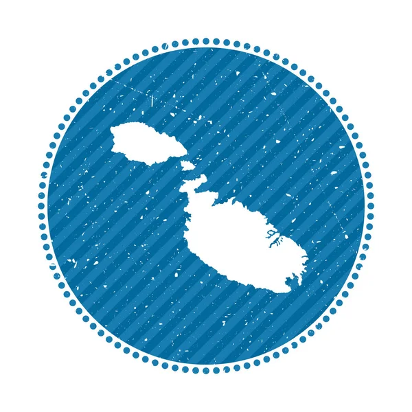 マルタストライプレトロ旅行ステッカーバッジ島の地図ベクトルイラスト付き使用することができます — ストックベクタ