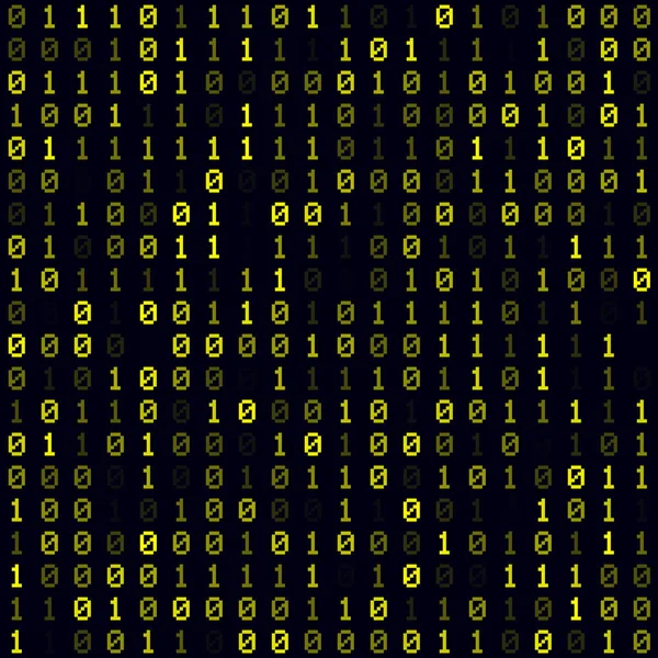 Digitaler Hintergrund Gelb gefüllt binärer Hintergrund Kleine Größe nahtlose Muster Erstaunlich — Stockvektor