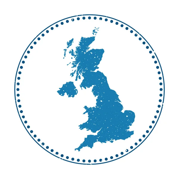 Etiqueta engomada Reino Unido Viaje sello de goma con el mapa de país vector ilustración Se puede utilizar como — Vector de stock
