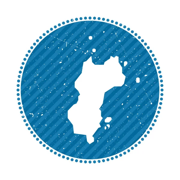アンティークストライプレトロトラベルステッカー島の地図付きバッジベクトルイラストを使用することができます — ストックベクタ