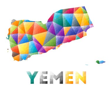 Yemen düşük renkli polyester ülke şekilli çok renkli geometrik üçgenler Modern moda tasarımı