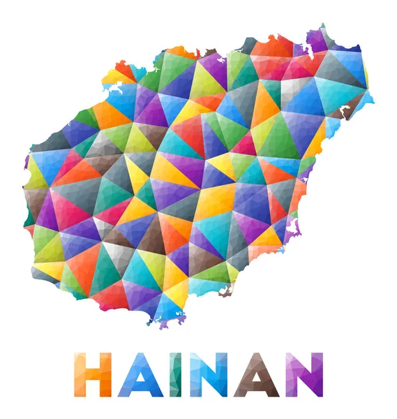 Forma de isla polivinílica baja colorida de Hainan Triángulos geométricos multicolores Diseño moderno de moda — Vector de stock