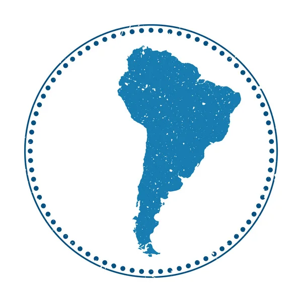 Южная Америка застряла Путешествие резиновая печать с картой вектора континента иллюстрация Можно использовать — стоковый вектор