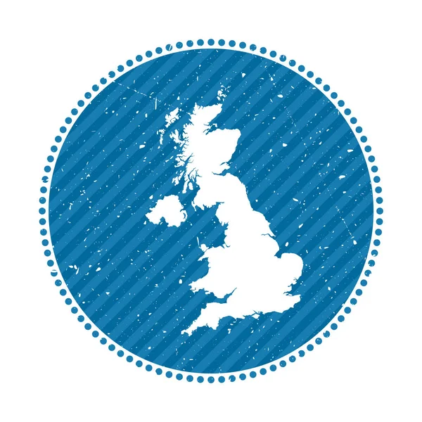 Reino Unido rayas retro viaje etiqueta insignia con el mapa de país vector ilustración puede ser — Vector de stock