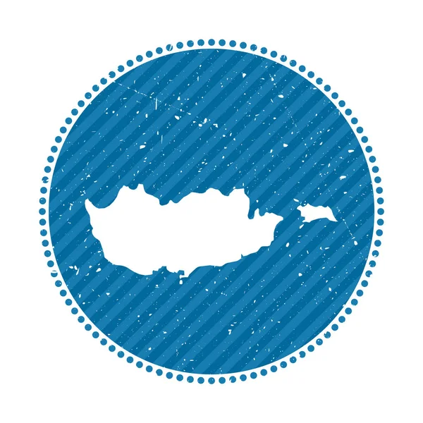 Kıbrıs çizgili geçmişe dönük seyahat etiketi ülke vektör illüstrasyonunun haritasıyla birlikte kullanılabilir