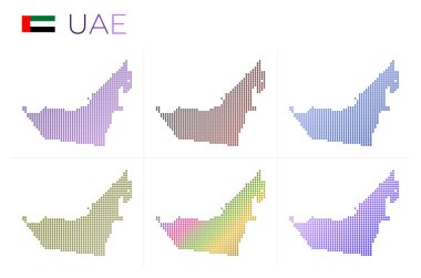 BAE noktalı haritası, güzel pürüzsüz kenarlıklarla dolu nokta biçiminde BAE haritası belirledi