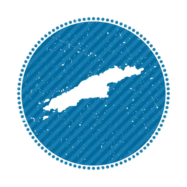 Hydra çizgili geçmişe yolculuk etiketi ada vektör illüstrasyonunun haritası ile birlikte kullanılabilir