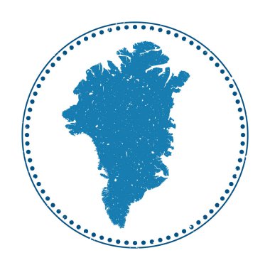 Grönland çıkartması Ülke vektör illüstrasyonunun haritası ile seyahat kauçuk damgası olarak kullanılabilir