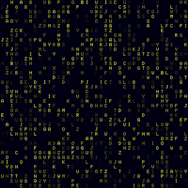 摘要矩阵背景黄色稀疏字母背景中等尺寸无缝 — 图库矢量图片