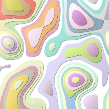 Renkli soyut katmanlar Kağıt Kesim stili arkaplan Vibrant 3d topoğrafya şekilleri büyüleyici