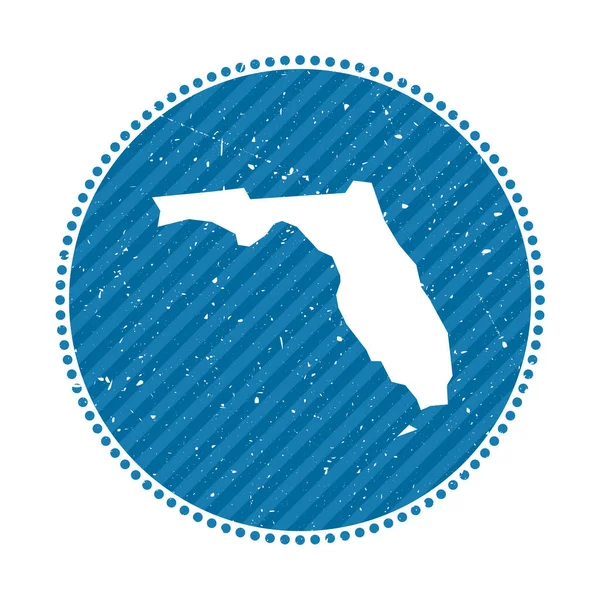 Emblema adesivo de viagem retro listrado da Flórida com mapa de nós ilustração vetorial de estado Pode ser usado — Vetor de Stock