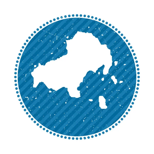 Skiathos çizgili geçmişe yolculuk etiketi ada vektör illüstrasyonunun haritası ile birlikte kullanılabilir