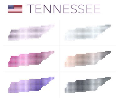 Tennessee noktalı haritası, Tennessee haritasını noktalı stil ile ayarladı.