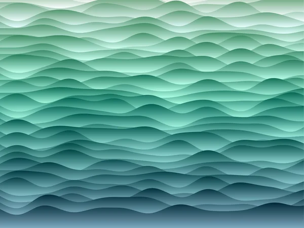 Curvas abstractas fondo Curvas suaves con gradientes en colores azules verdes Atractivo vector — Vector de stock