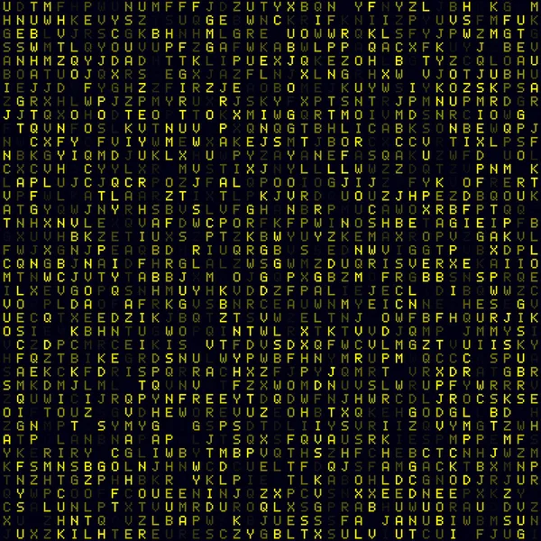 Teknik Bakgrund Gul fylld alfabet bokstäver bakgrund Medelstor sömlös mönster — Stock vektor