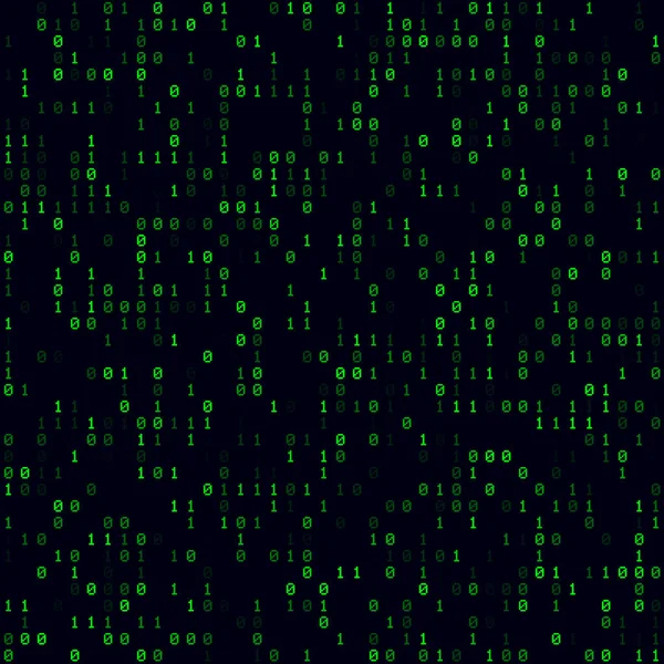 Futuristic tech background Green sparse binary background Medium sized seamless pattern — Stock Vector