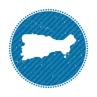 Ada vektör illüstrasyonunun haritalı Capri çizgili geçmişe yolculuk etiketi