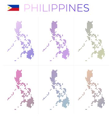 Filipinler noktalı haritası, Filipinler haritasını noktalı stil ile belirledi.