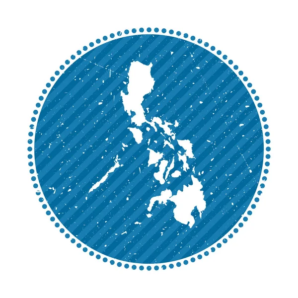 Emblema de etiqueta de viagem retro listrado das Filipinas com mapa da ilustração do vetor do país Pode ser —  Vetores de Stock