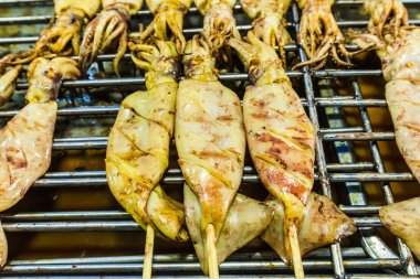 taze kalamar Barbekü Izgara