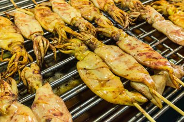 taze kalamar Barbekü Izgara