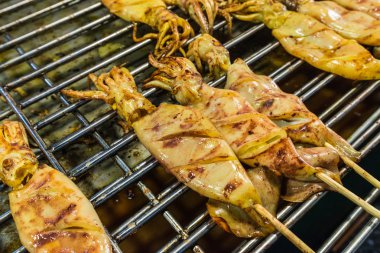 taze kalamar Barbekü Izgara