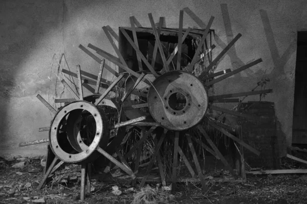 Partie Une Ferme Rustique Abandonnée — Photo