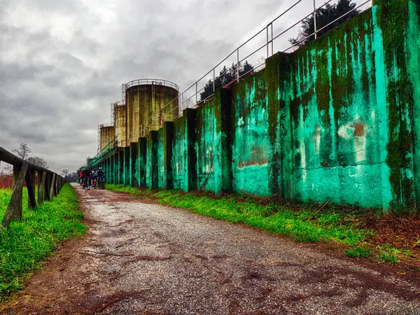 Abandoned Old Warehouse External Wall — Stock Photo, Image