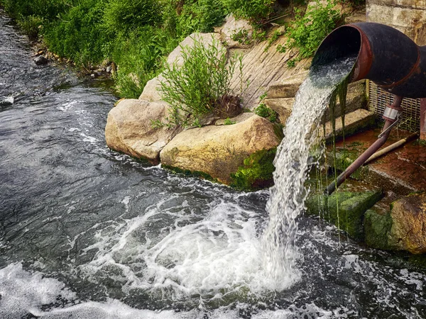 Industrial Pollution River — Stock Photo, Image