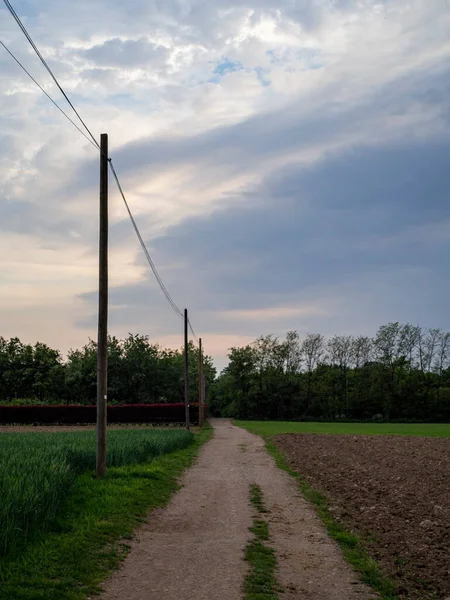 Céu Com Nuvens Campo — Fotografia de Stock