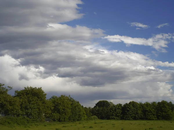 Himmel Mit Wolken Und Feld — Stockfoto