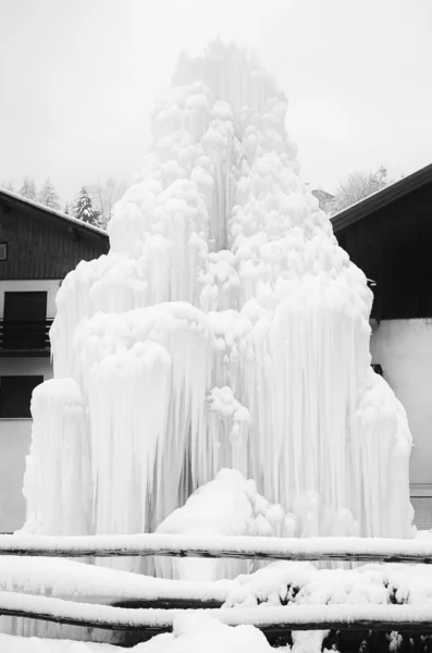 Snowy frozen icicles