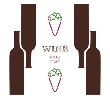 Elma ve armut, reklam afiş ile şarap şişeleri