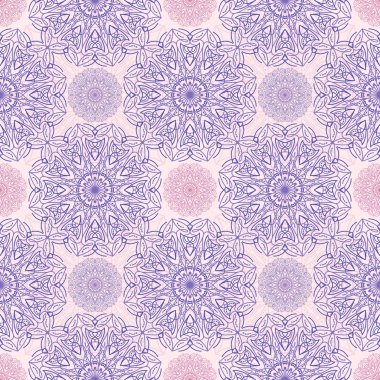 Mandala seamless modeli, Doğu vektör motifi.