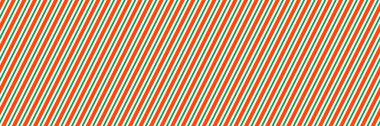 Striped candy cane Christmas seamless pattern. Red and green diagonal lines wallpaper. Winter holiday present wrapping paper. Xmas peppermint repeating background. Vector gift decoration backdrop