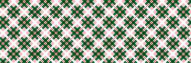 Christmas seamless pattern. Pink, green and white check gingham background. New year tartan texture for wrapping paper, present decoration, fabric, textile swatch. Vichy plaid check backdrop. Vector 