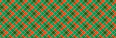 Christmas seamless pattern. Red and green check gingham background. New year tartan texture for wrapping paper, present decoration, fabric, textile swatch. Vichy plaid check backdrop. Vector 