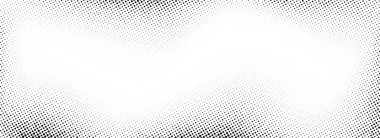 Yarı ton ses gradyan doku. Soluk grunge derecelendirme deseni. Siyah noktalı duvar kâğıdı. Rasterize edilmiş pikselli çizgi film arkaplanı. Vector çizgi roman arkaplanı anime tarzı manga ile örtüşür